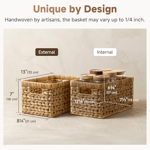 StorageWorks Wicker Baskets,Wicker Storage Baskets for Shelves,2-Pack | Hyacinth Wicker Baskets for Storage,Woven Baskets for Organizing,Woven Baskets for Storage,Pantry Organizers and Storage