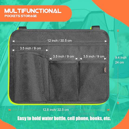 Beach Chair Arm Organizer Wheelchair Side Bag Camping Chair Side Organizer Caddy Storage Bag for Wheelchair/Beach Chair/Camping Chair Arm Accessories for Magazine/Tablet/Drinks