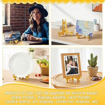 48 Pcs Mini Easel Stands 3 Inch Plastic Plate Stan... (Gold | Plastic)