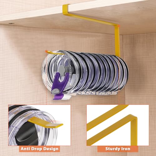 2 Pack Tumbler Lid Organizer, Versatile Tumbler St... (Gold | Iron)