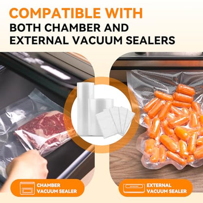 [2024 New] 8" x 50' 3 Rolls, Vacuum Sealer Rolls Bags for Food, Great for Food Storage, Sous Vide and Meal Prep, Wevac Lite