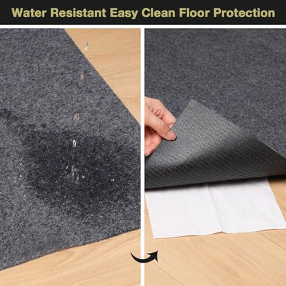 Rug Pad 8x10 Non Slip for Hardwood Floors, 1/8” Extra Thick Waterproof Felt Carpet Pad, Low Profile Underlay for Area Rugs, Safe for LVP & All Floor Finishes, Odorless & Soundproof