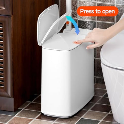 CTIME 3 in 1 Bathroom Trash can with toilert Brush,36 Refills | 3 in 1,modern bathroom, 36 Refills,bathroom, toilet