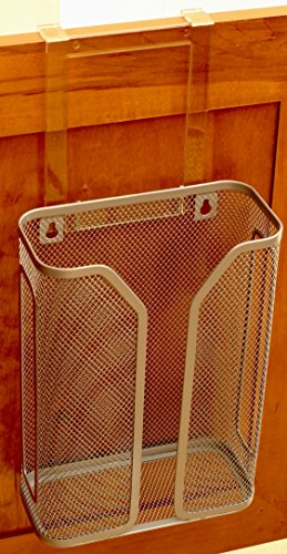 Deco Brothers Over The Cabinet Door Grocery Bag Holder, Silver