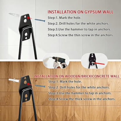 6 Pack Garage Hooks Heavy Duty with Anti-Slip Coating, Steel Utility Ladder Hooks for Hanging Garden Tools, Hoses, Ropes, Bikes and More (5.3in)