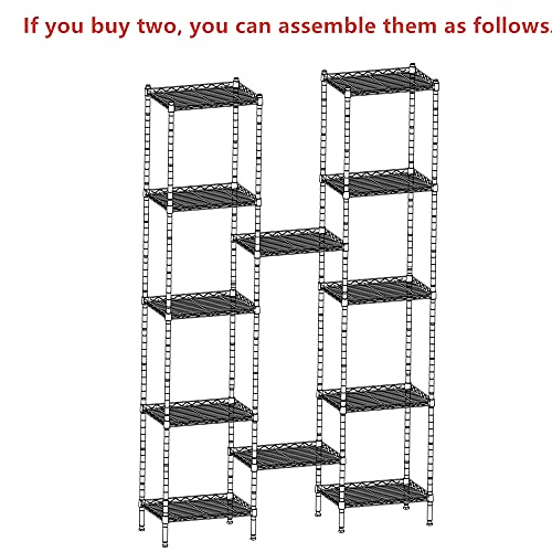 REGILLER 6 Wire Shelving Steel Storage Rack Adjustable Unit Shelves for Laundry Bathroom Kitchen Pantry Closet(Silver, 11.7" D x 16.8" W x 63" H)