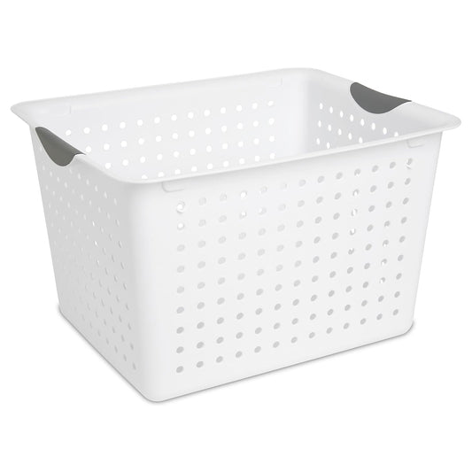Deep Ultra™ Basket, Open Plastic Storage Bin, Whit... (White | Plastic)