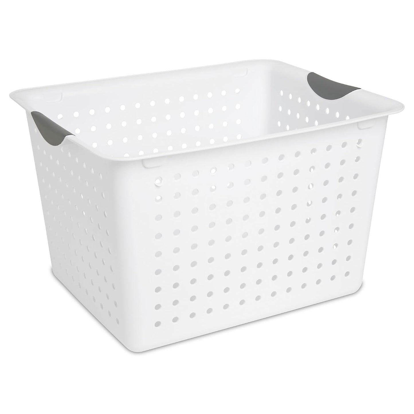 Sterilite Deep Ultra™ Basket, Open Plastic Storage Bin, White, 6 Pack | Large Open Containers and Bins for Pantry Shelves, Kitchen Cabinets, Laundry, Closets, Dorm Rooms, Classrooms & Bathrooms