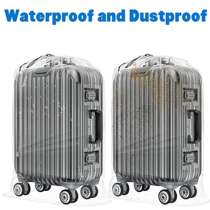 Fasmov 8 Pack 31x62 inches Extra Large Clear Drawstring Plastic Bags, Big Giant Storage Bags, Multi-Purpose Dust Covers Drawstring Plastic Bags for Luggage, Suitcase, Furniture, Reusable