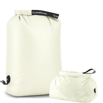 Compression Travel Laundry Bag for Dirty Clothes, Pump-Free Laundry Bag for Suitcase & Dorm, Waterproof Wet Dry Clothes Organizer, Large Capacity Space Saving Travel Bag (1 Pcs)(White, L)