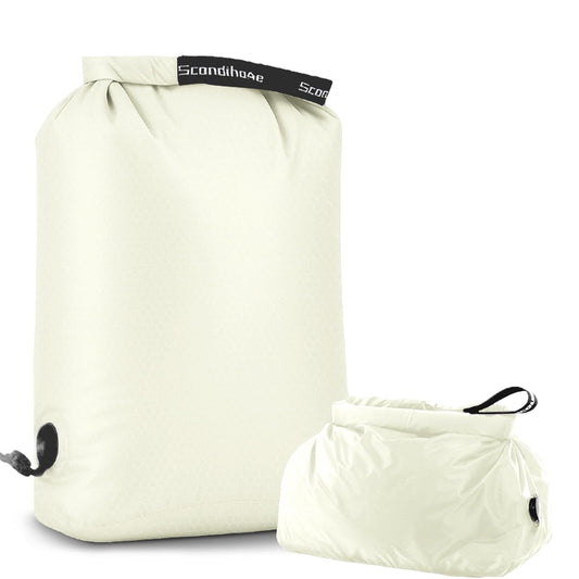 Compression Travel Laundry Bag for Dirty Clothes, Pump-Free Laundry Bag for Suitcase & Dorm, Waterproof Wet Dry Clothes Organizer, Large Capacity Space Saving Travel Bag (1 Pcs)(White, L)