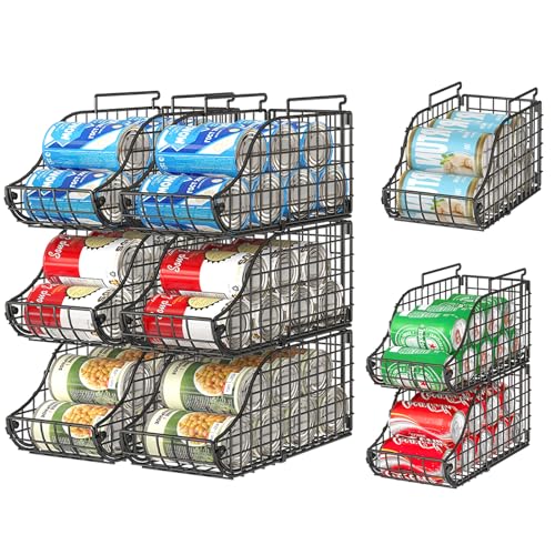 6-Pack Can Storage Organizer Pantry, Stackable Kit... (Black | Iron)