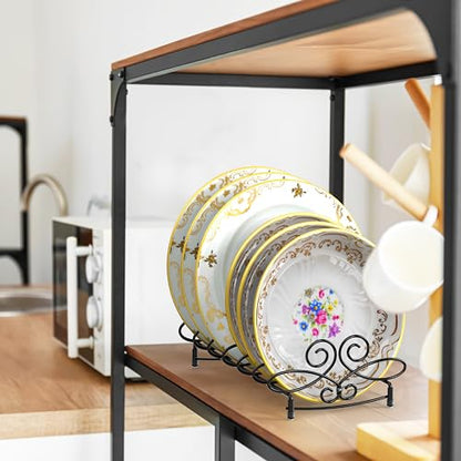 Simple Houseware Vertical Plate Stand Holder Dish Rack Elegant Design | Dinnerware Organizer, 6-Compartments