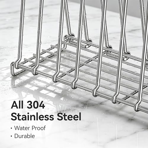 Reusable Bag Dry Rack, 304 Stainless Steel Plastic Bag Dry Rack with Silicone Drying Mat, Easy to Disassemble Bag Dryer Rack for Reusable Bags, Ziplock Bags, Silicone Bags, Space Saving Drying Stand