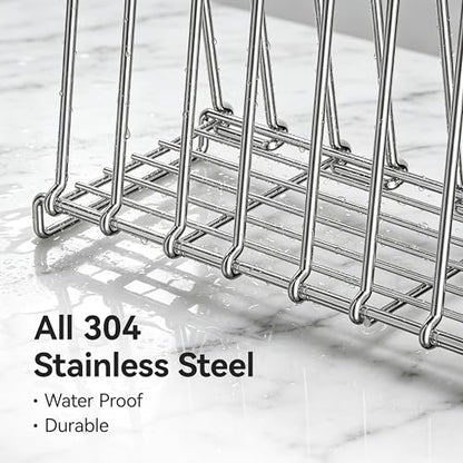 Reusable Bag Dry Rack, 304 Stainless Steel Plastic Bag Dry Rack with Silicone Drying Mat, Easy to Disassemble Bag Dryer Rack for Reusable Bags, Ziplock Bags, Silicone Bags, Space Saving Drying Stand