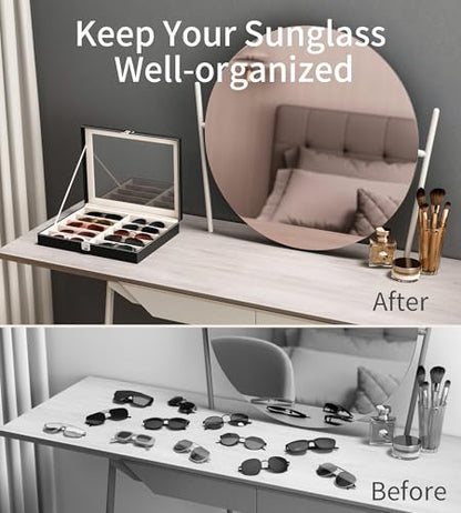 10/30 Slots Sunglass Organizer for Multiple Pairs of Eyeglass See-through Display Case Storage Box for Women Men