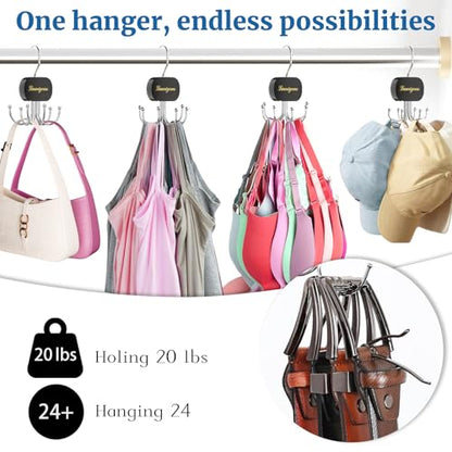 Belt Hanger, Belt Organizer for Closet,Rotatable Tie Rack,Belt Holder,Hanging Closet Organizer Hook for Belt, Bra, Tank Top, Tie, Scarf, Purse,3PCS,Black