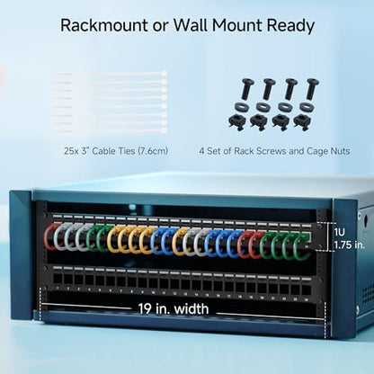 Cable Matters 1U 24 Port Keystone Patch Panel with Cable Management