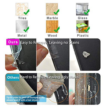 Edge Protector 100% Silicone, Baby Proofing Thin Corners Clear Guards, Pre-Tape Adhesive Soft for Kids Safety, Child Table Cabinets Furniture Bumper, 12 FT