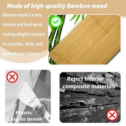 Mattress Lifter & Sheet Tucker Tool Set, Mattress Wedge Elevator, Bed Sheet Tucking Paddle, Used for Lifts & Holds The Mattress, Tucks Sheets, Removes Sheets, Alleviating Back Pain (Bamboo Wood)