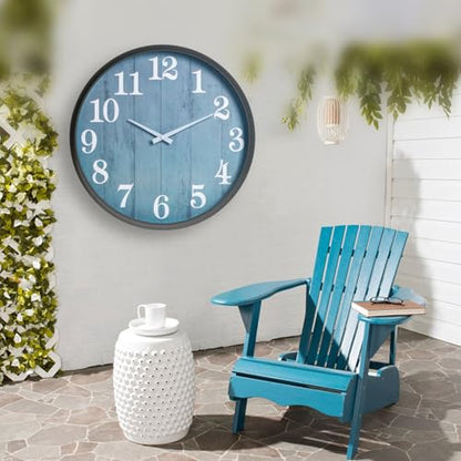 Large Outdoor Indoor Clock Waterproof,18 Inch Waterproof Oversized Wall Clocks,Silent Movement Battery Operated for Garden Patio Pool Room Office Decorative Gifts