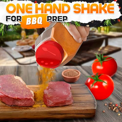 2 Pcs Seasoning Containers, 32 oz, Dual Flip-Top Lids, Plastic | Large Spice Shaker Set; Food-Grade Plastic, Airtight Seal, Wide Mouth; for BBQ Rubs, Bulk Spices, Loose Leaf Tea & Crafts