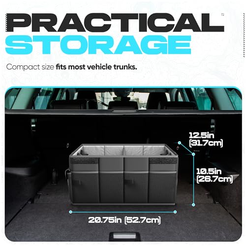FORTEM Trunk Organizer For SUV Car Trunk Organizer, Foldable Storage, Car Accessories for Women Men, Collapsible Bag, 600D Oxford, Non Slip Bottom, Straps, Soft Cover (45L)