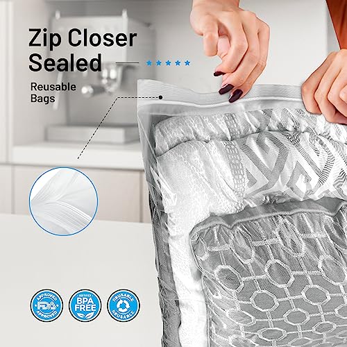 12 Count - Large Plastic Bags With Zipper Top, 20 Gallon Size 24" x 32", Extra Large Storage Bags, For Clothes, Travel, Moving, BPA-Free, Heavy Duty 3-Mil Thick