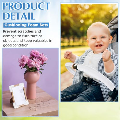 40 Pcs TV Moving Foam Corner Protectors Mirror Picture Frame Shipping Moving Packaging Protection Cushioning Foam Sets Corner Furniture Edge Protectors Shipping for Photo Artwork