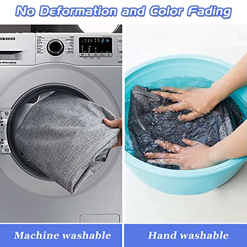 105L Extra Large Storage Bags, Folding Moving Comforter Blanket Storage Bags Closet Organizers and Storage Containers for Clothes with Strong Handles&Zippers Clear Window for Bedding Pillow Grey 3Pack