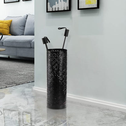 Hacaroa Metal Round Umbrella Stand Rack, Free Standing Umbrella Holder Bin, Canes Walking Sticks Holder for Entryway, Home, Office, Black