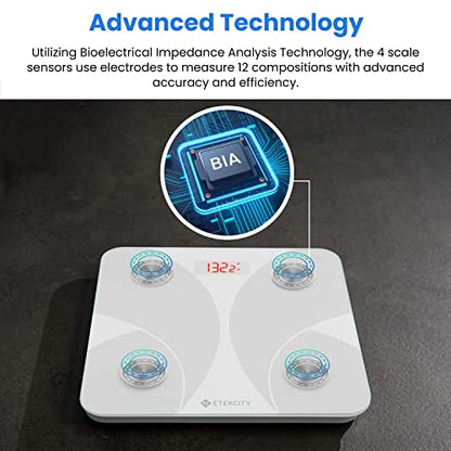 Etekcity Smart Scale for Body Weight, Body Fat, Water Weight, White, 400 lb