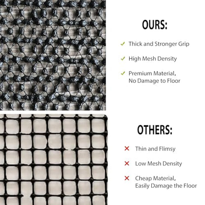 Non Slip Rug Pads for Hardwood Floors, 8x10 Rug Pad Gripper for Area Rugs, Under Carpet Anti Skid Mat, Black, Keep Your Rugs Safe and in Place