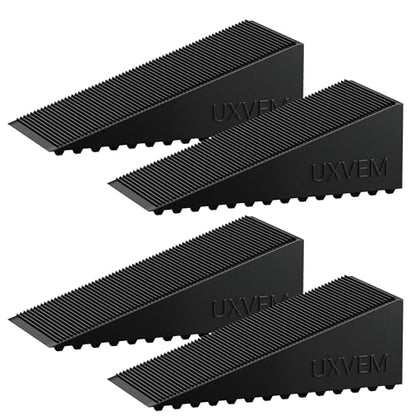 4-Pack Premium Rubber Wedge Door Stops, Solid Heavy-Duty Floor Door Stopper Door Wedges with Patented Anti-Slip Base, No Installation for Home/Office, Non-Scratching, Fits Gaps Under 1.18”