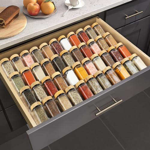 Spice Drawer Organizer 4 Tier, Acrylic Seasoning O... (Clear 8 Pack | Acrylic)
