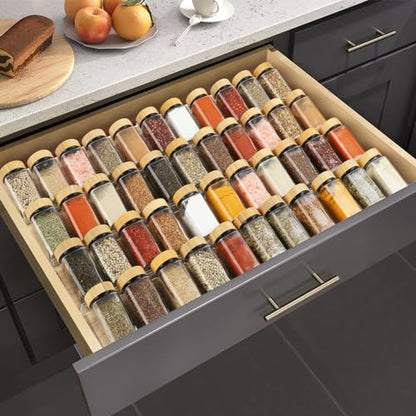 Spice Drawer Organizer 4 Tier, Acrylic Seasoning O... (Clear 8 Pack | Acrylic)