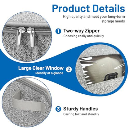 Sturdy Hat Storage for Baseball Caps, Holds up to 24 Caps Clear Hat Organizer for Closet, Bedroom, Wide Hat Box with Cardboard (Grey)