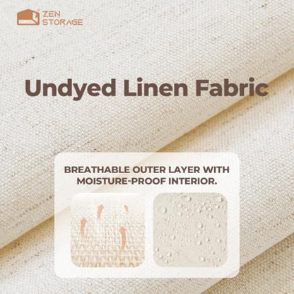 ZenStortage Cotton Linen Baby Drawer Organizers for Nursery, 12Pack Beige | Natural Cotton Linen Fabric, 3 Sizes for Flexible Combinations, Skin-Friendly Material, Foldable Zipper Design