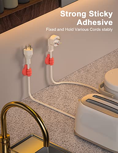 12 Pack Cord Organizer, Funny Thumb Cable Management Clips | Adhesive Phone Cord Holder Clips for Nightstand Desk Car Office Home College Dorm Room, Desk Organizer Accessories