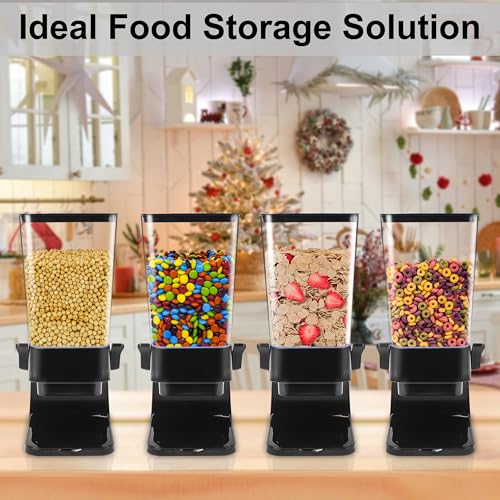 5.5 Qt Cereal Dispenser Countertop with lids, Organization and Storage Containers for Kitchen and pantry, Rice Dispenser for food, Cereal, Beans, Nuts, Snack,Oatmeal, Dog Food, Bird Seed, Black, 1Pc