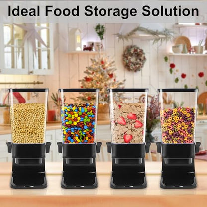 5.5 Qt Cereal Dispenser Countertop with lids, Organization and Storage Containers for Kitchen and pantry, Rice Dispenser for food, Cereal, Beans, Nuts, Snack,Oatmeal, Dog Food, Bird Seed, Black, 1Pc
