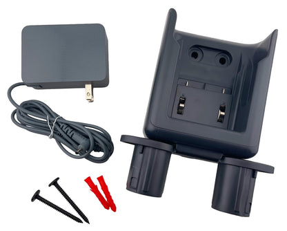 Replacement Wall Mount Accessory Holder Charging Docking Station + AC Power Adapter Charger Combo for Samsung Jet 60 Jet 70 Jet 75 Jet 75+ Series Fit Flex Pet Cordless Stick Vacuum Cleaner (Gray)