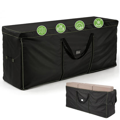 GARPROVM Extra Large Patio Cushion Storage Bag, 68"x20"x30" Outdoor Furniture Cushion Storage with Carry Handles, 420D Oxford Fabric Waterproof Storage Bag for Garden Cushions Christmas Tree