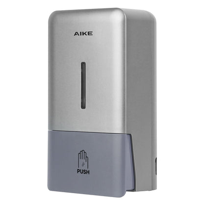 AIKE Liquid Commercial Soap Dispenser,27oz for Bathroom Sleek Silver,AK1006 | No-Drill and Screw Dual Wall Mount Install Design for Space-Saving,Easy Push Easy Refill and Large Capacity for Commercial