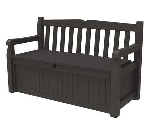 Solana 70 Gal Outdoor Storage Bench for Patio and... (Brown | Resin)