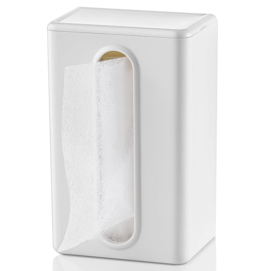 SUBEKYU Magnetic Dryer Sheet Holder Container Dispenser,Plastic,Cream White | Wall Dryer Sheet Box for Laundry Room Organization and Storage,Fabric Sheet Holder