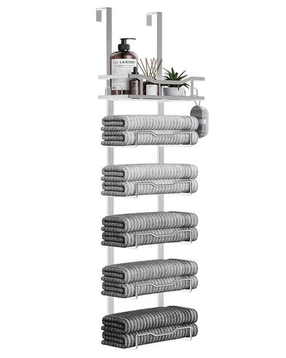 Hanging Towel Racks for Bathroom No Drill - Over T... (Silver | Metal)