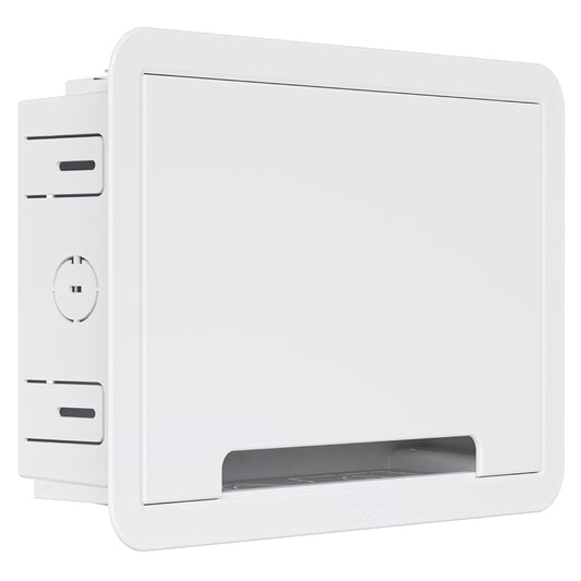 ECHOGEAR 9" in-Wall Media Box - Recessed Outlet & Network Enclosure - Works with Roku, Apple TV, Fire TV Stick, & Samsung One Connect Mini - WiFi Friendly Cable Management Kit