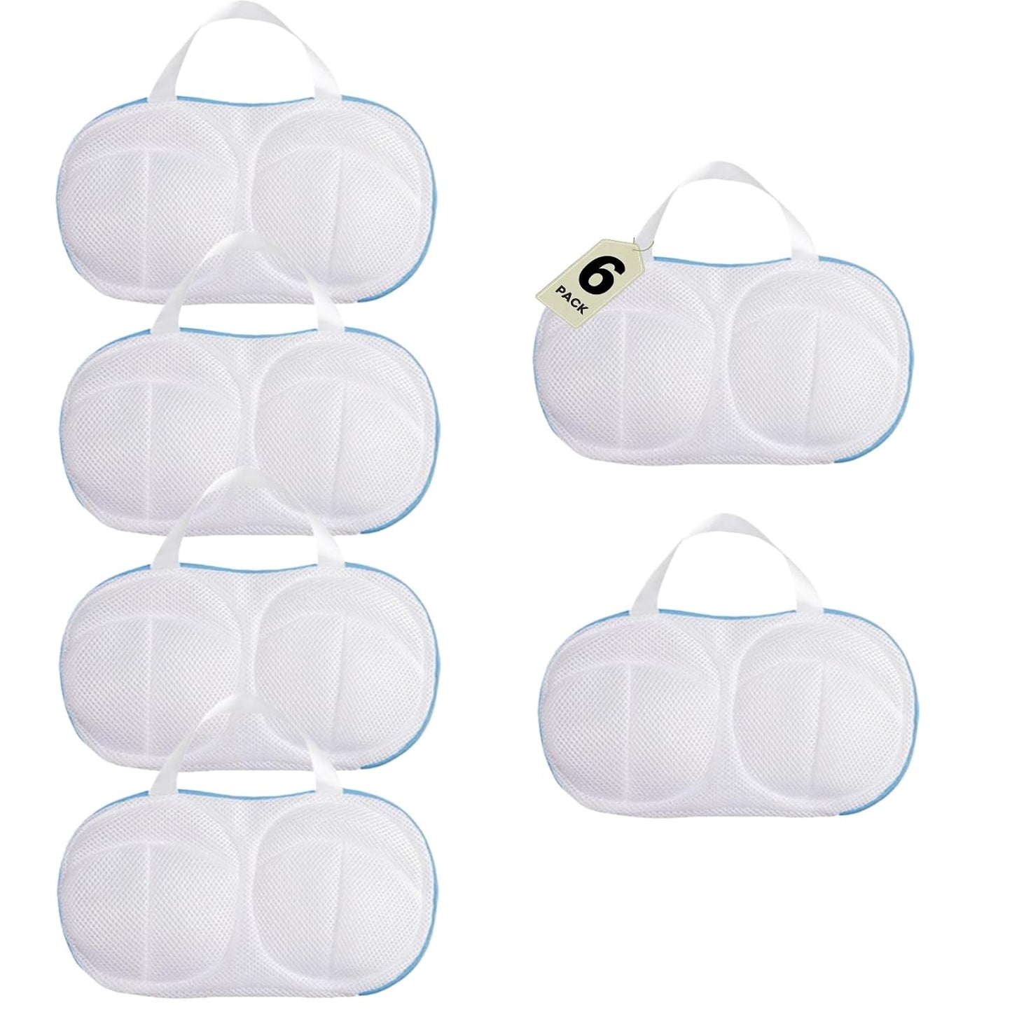6 Pack Large Bra Washing Bags for Laundry, Bra Protector, Fits A-DDD Cups | Lingerie Bag for Washing Delicates Brassiere, Concealed Zipper, Women’s Bra Washer Protector for Home and Travel Use