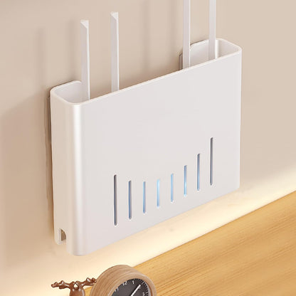 Wall Mounted Metal wall mounts,WiFi Box Hider,White | Wifi router shelf wall mount Suitable for projectors, set-top boxes, routers, gaming devices, etc., (11.8x2.5x7.8in)